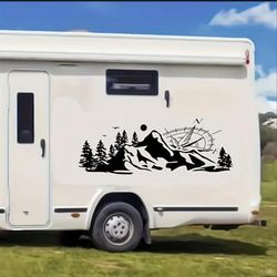 TEMU Sunset Guide, Box Car Camper , Car Sticker Vinyl Decal