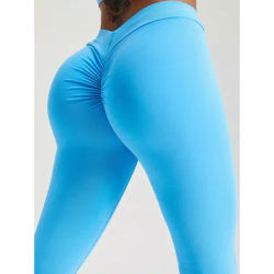 Woman Back V Waist Wrinkled Hip Sexy Yoga Leggings Casual Fitness Workout Gym Running Leggings Low Waist Active Wear Pants