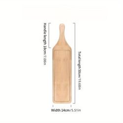 TEMU Premium Wooden Serving Platter - Rectangular, Ideal For Hot Pot, Charcuterie & Snacks - Durable Kitchen & Dining Accessory