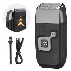 TEMU Men's Cordless Electric , Rechargeable Beard And Trimmer, Washable Grooming Shaver With Usb Charging