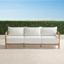 Porticello Sofa in Natural Teak - Dove - Frontgate