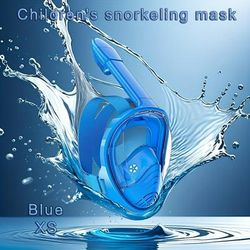 TEMU Pizzuju Kids Snorkeling Mask - 180° , And Anti-leak, Adjustable Straps + Soft Silicone Frame, Designed For Beginners, Blue, Green, Black, Pink, Snorkeling Equipment | Sports Design | Pc Material