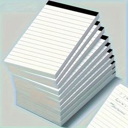 TEMU 5pcs White Lined Writing Notepad, 3 X 5 Inch, Each, Plain , No Feathers, For School, Office, Back To School, School Supplies