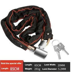 TEMU Heavy-duty Anti-theft Bike Chain Lock - Foldable, Portable, Alloy Security Lock With Polished Finish - Waterproof, Dustproof, Rust-resistant For Bicycles, Scooters, Motorcycles, Doors, And Fences