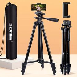 "TEMU Zomei 50" Lightweight Portable Tripod Stand With Adjustable Legs, Phone Holder, And Carrying Bag - Ideal For Travel And Photography"