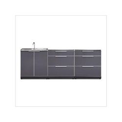 NewAge Outdoor Kitchens Aluminum Slate 3-Piece Outdoor Kitchen Set (No Countertop)