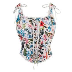 Rococò Completo Mascherata Corsetto Overbust Cosplay Jacquard Controllo della Pancia Push-Up Jacquard Costume Per donna Reale Mascherata Feste Carnevale di Venezia Adulti Corsetto