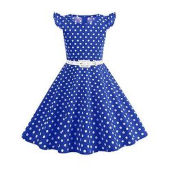 Anni 1950 Retrò Vintage Rockabilly Vestito Abito Swing Pois Costume Ragazze Carnevale Mascherata Abbigliamento quotidiano Addio al Nubilato Bambini Vestito Abiti per il ritorno