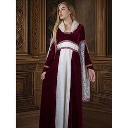 Medievale Rinascimento Vestito Vichingo Cavaliere Celtico Costume Per donna Vichingo Reale Halloween Carnevale Mascherata Performance LARP Fiera Rinascimentale Adulti Vestito