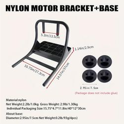 TEMU Koetsu Inflatable Boat Motor Bracket Set For Outboard Motors, Nylon With Screws And Base, Compatible With Most Inflatable Motors, Marine Engine Mounting|sturdy Construction|nylon Support Bracket
