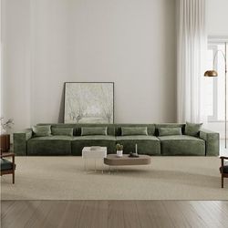 170.87" Power Sofa Bed Modular Sleeper Sofa , Sectional Sofa Bed Couch with Track Arm, 6 Couch Pillows, Anti-scratch & Water-proof, Dark green