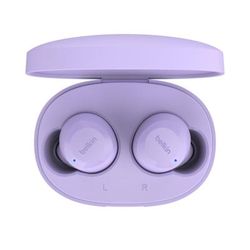 Belkin Wireless Earbuds - Stereo, Mono - True Wireless - Bluetooth - 32.8 Ft - Earbud - Binaural - In-Ear - Lavender