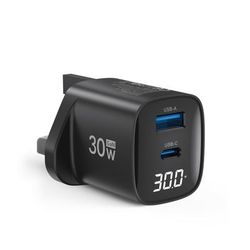 TEMU 30w Usb C Fast Charger, 2 Ports Pd Power Adapter +qc Type C Wall Charging Plug For Iphone16 15 14 Pro Max, Ipad Mini, Airpods Pro,.12w Charger With 1*usb-c Port.