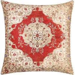 Poctol 18" Square Pillow Moroccan Plush Beige/Burgundy/Dark Brown/Lavender/Light Beige/Red/Tan Lumbar Pillow - Boutique Rugs