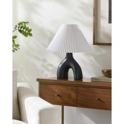 Ottenhofen 18"H x 15"W x 15"D Modern Black/White/Translucent Table Lamp - Boutique Rugs