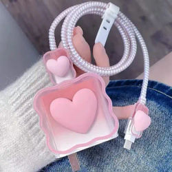 Sleeve Charger Cable Protector Cover 3D Gradient Color Soft Silicone Charger Case for Iphone 18w 20w