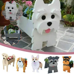 Westie Dog Planter Plant Pot Garden Flower Pot Ornaments Westie Shape Plant Container Holder per la decorazione del giardino vaso di fiori fai da te