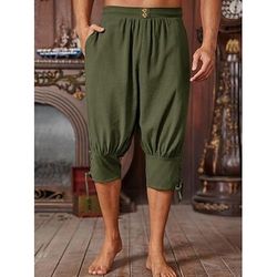 Medievale Rinascimento 17° secolo Pantaloni Pantaloni da pirata Pirata Vichingo Crociato Ranger Coulisse Tinta unita Costume Per uomo Costumi da pirata Fantasia Halloween Mascherata Halloween LARP