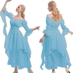 Retrò Vintage Rococò Punk Gotico Vestito Abito ispirato alla Reggenza Manica a Campana Manica a Palloncino Vichingo Elfico Costume Per donna Celtico Costumi da pirata Fantasia Halloween Carnevale