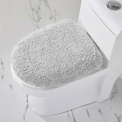 Hugo Collection 100% Cotton 18" X 20" Lid Cover Bath Rug by Better Trends in White