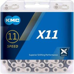 TEMU Kmc X11 Road/mountain Bike Bicycle Chain, 118links, For Campagnolo-silvery Black