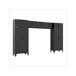 Armadillo Tough Black 7-Piece Garage Cabinet Set with Levelers