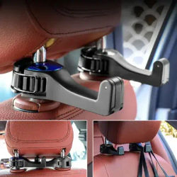 Car Mounted Hook Black Phone Holder Hook Multifunctional Car Lock Type Phone Holder Creative Rear