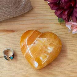 'Hand-Carved Brown Onyx Home Accent with Heart Design'