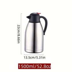 TEMU A 1.5l/52.8oz Stainless Steel , Featuring Double-layer Vacuum Insulation, Suitable For Home Use As A Coffee Pot, Teapot, Or Water Bottle, Leak-proof, And Vacuum Insulated.