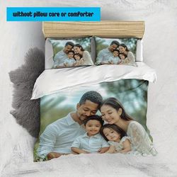 TEMU Customize Photo Bedding Set, Custom Bedding Set Perfect Gift For , Custom Picture Bedclothes Includes A Quilt Cover And 2 Pillowcases, Machine Washing