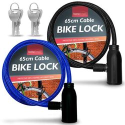TEMU 2 Bike Lock Cable With Keys 650mm Heavy Duty Bicycle Security Chain