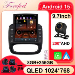 Système de navigation GPS intelligent pour voiture, Android Carplay, écran tactile, Renault Trafic 3 14-21, Opel Vivaro B, 2 Din, 9.7 pouces