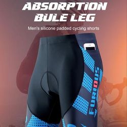 TEMU Men's Trendy Geometric Graphic Print Cycling Shorts, 4d Padded High Stretch Skinny Road Biking Shorts For Riding Racing Outdoor
