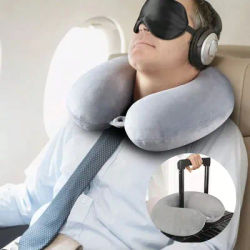 Oreiller de voyage pour avion, 1 pièce, oreiller pour voyage, voiture, maison, bureau, voyage, oreiller de vol, sangle à pression, couverture souple