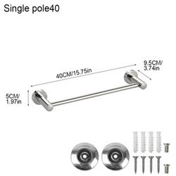 TEMU 40cm/50cm/60cm Single Double Towel Rail Rack Wall Mounted Stainless Bathroom Kitchen