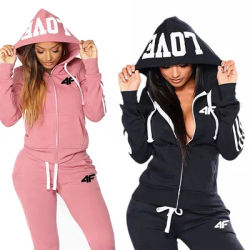 Women's Tracksuit Hooded Sweatshirts Sweatpants All Season Daily Sports Jacket Sportswear Ladies Outdoor Casual Sexy Zip Outfits