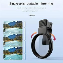 TEMU 52mm Clip-on Cpl Phone Camera Lens Filter, Ultra-thin Clip-on Circular Polarizing Filter For Smartphones - Enhances Color , Reduces Glare, Portable And Removable For All Smart Phones