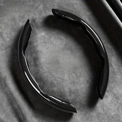 TEMU Fiber Steering Wheel Cover - Segmented Stereo Design, Pvc Material, Stylish Interior Accessory For Vehicles, Steering Accessories | Stylish Steering Cover | Durable Steering Wheel Cover