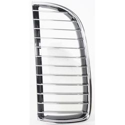 ReplaceXL Grille Assembly Plastic Primed Shell with Chrome Insert Grille, Driver Side, 1-year unlimited-mileage warranty B070336