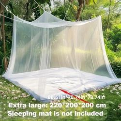 TEMU 1pc Extra Large Camping Net With 8 Loops, Durable Polyester Canopy Mesh For Bed & Outdoor Use, Zipper Closure, Non-waterproof, Protection - Ideal For Valentine's Day, Easter, Day,