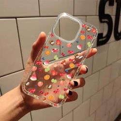 TEMU Fruit Aesthetic Clear Phone Case For 11 15 14 Pro Max Xr Plus Case Perppy Transparent Phone Cover Birthday Gifts For Teen Girls Holiday Gifts For Women