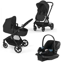 Cybex EOS 5-in-1 Travel System Stroller + Lightweight Aton G Infant Car Seat - Black / Moon Black