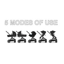 Cybex EOS 5-in-1 Travel System Stroller + Lightweight Aton G Infant Car Seat - Black / Moon Black