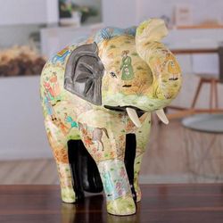 Giant of the Traditions,'Traditional Painted Papier Mache Royal Elephant Sculpture'