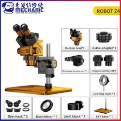 ROBOT MECCANICO Z4-B11 Microscopio industriale stereo trinoculare Zoom continuo 6.5-60X WF10X25