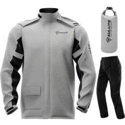 SULAITE Rain Suit Motorcycle Rain Gear Suit for Men & Women Jackets & Pants Reflective Waterproof Breathable Rainsuit