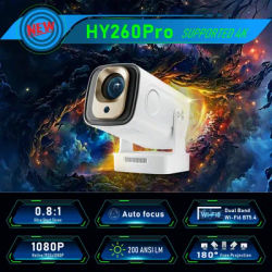 HY260Pro Smart Projector Supperted 4K Android 11 Dual Wifi6 330 ANSI Quad-core Allwinner H713 1080P Home Cinema Outdoor Projetor