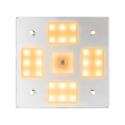 Sea-Dog Square LED Mirror Light w/On/Off Dimmer White/Blue 401840-3