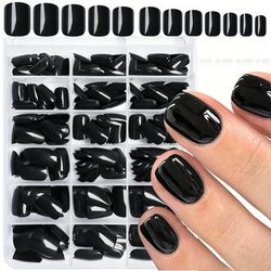 TEMU 144pcs Short Square Pressed Gel Nails, Glossy Nude Fake Nails, Full Coverage Adhesive Fake Nails, Solid Color Acrylic Pressed Gel Nails For Women And Color Diy Artificial Nail Kits