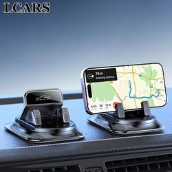 TEMU Lcars 360° Rotatable Car Phone Holder, Abs Material, Silicone Anti-slip Pad For Instrument Panel, Suitable For Car, Office And Home Use
